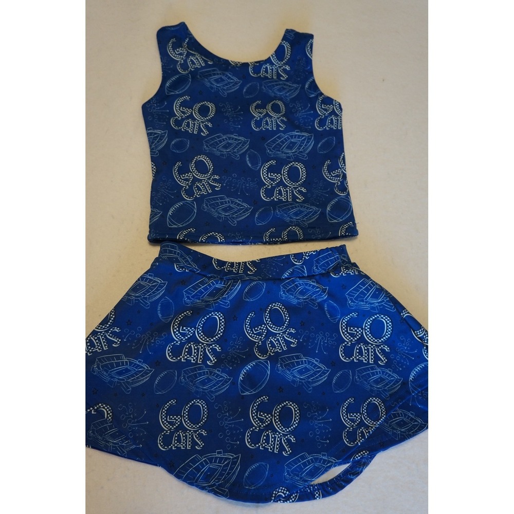 Six Southern Babes Girls 5T Go Cats Blue Football Skirt Tank Set LB1.K5010
